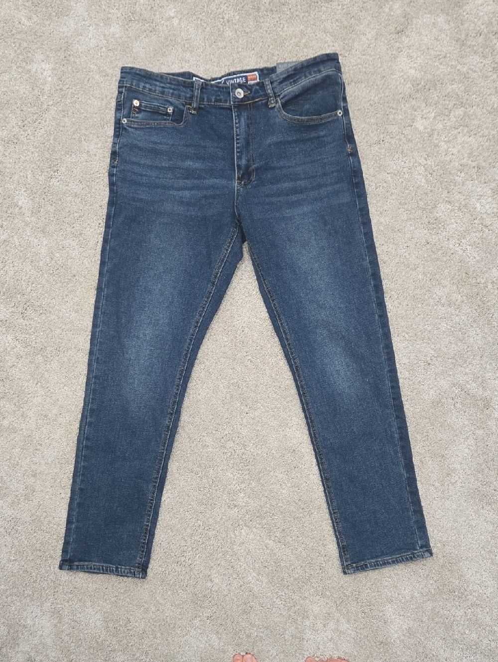 Weatherproof Men's Dark Blue Slim Straight Jeans